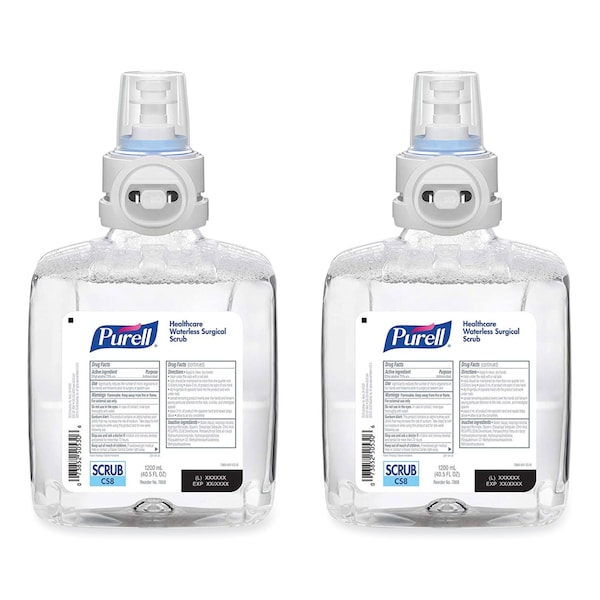 Purell Waterless Surgical Scrub Gel Hand Sanitizer, 1200 mL Refill, Fragrance-Free, For CS-8 Dispenser, 2PK 7869-02 - main